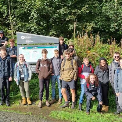Coleg Glynllifon’s Forestry and Countryside Management students on a trip to Gwydir Forest