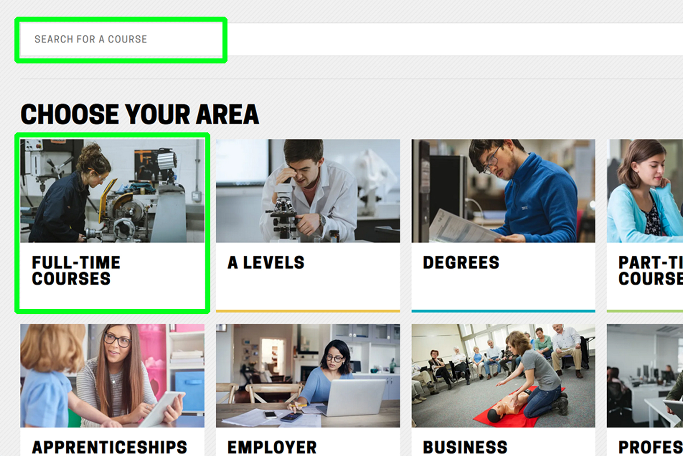 Step 1 - Find your course