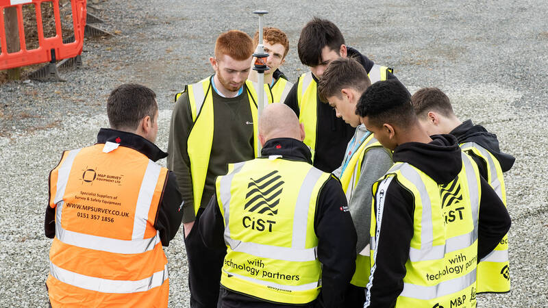 Students on a construction site