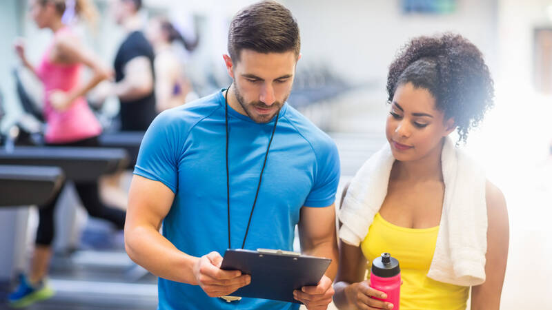 People working in a gym