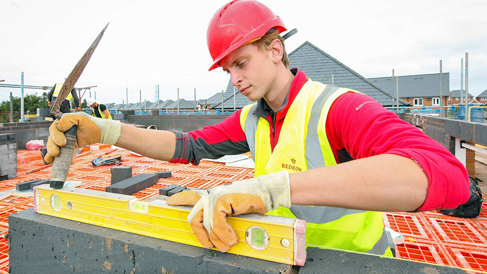 Student working on brickwork