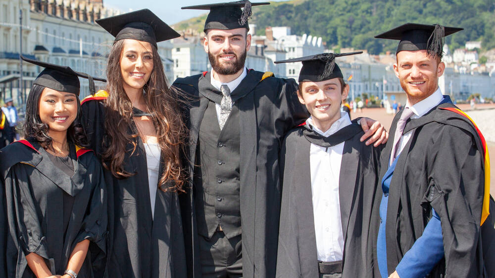 Students at graduation ceremony