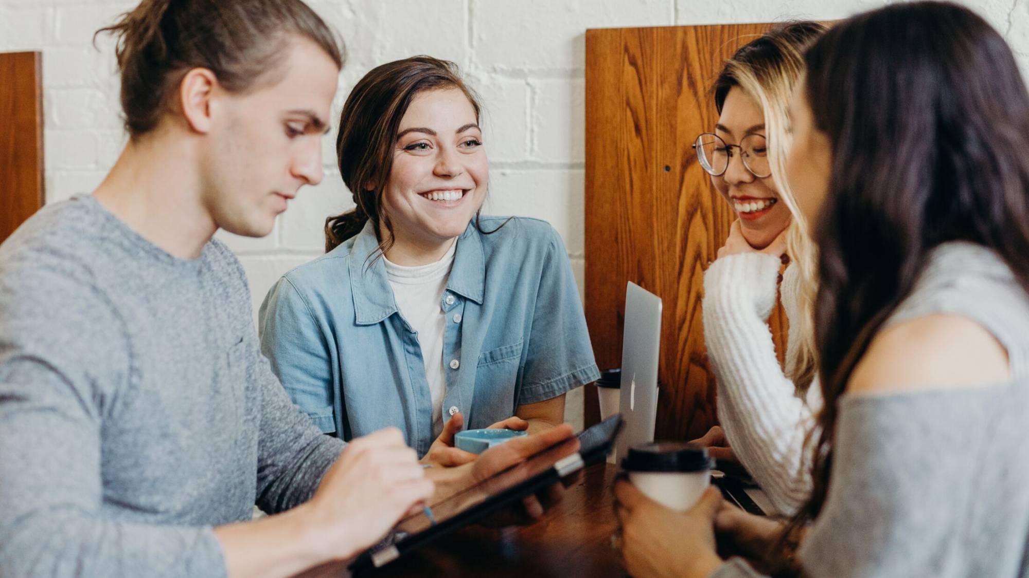 Students talking in a group