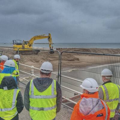 Construction rhos sea defence project 1