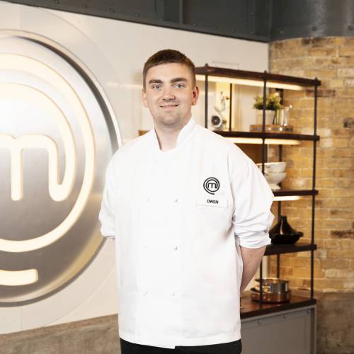 Owen Vaughan made a sea bass dish in the final of MasterChef: The Professionals 2022. Credit: Shine TV/BBC