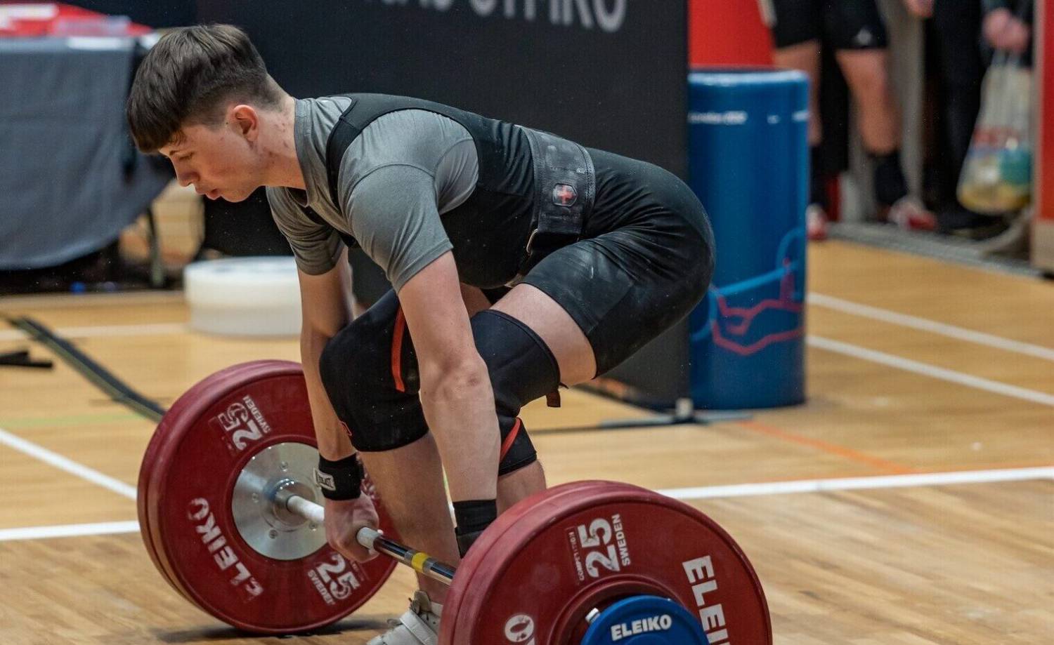 Weightlifter Cian Green in action