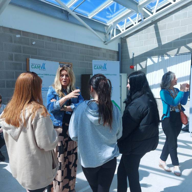 Students met with employers at the CaMVA jobs fairs at Coleg Menai’s Llangefni campus