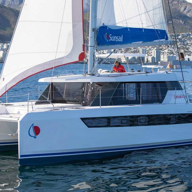 A Sunsail 424 catamaran