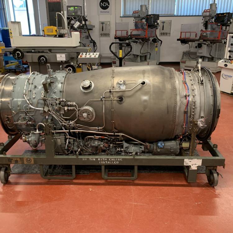 A jet engine has been delivered to Coleg Menai’s Llangefni campus