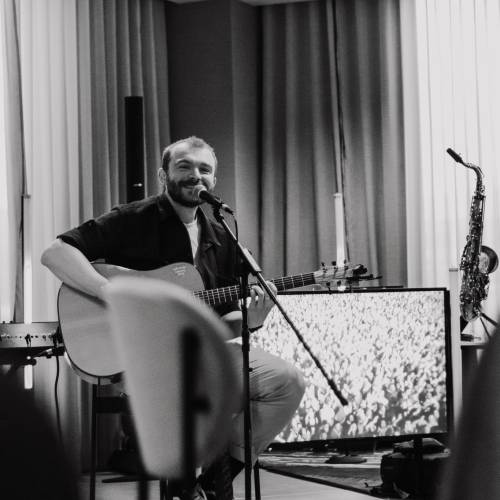 Former Coleg Llandrillo student Krystian Koziński performing live