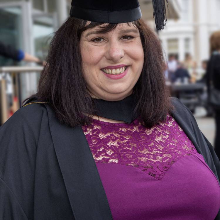 Collette McDowell at the Grŵp Llandrillo Menai graduation ceremony at Venue Cymru