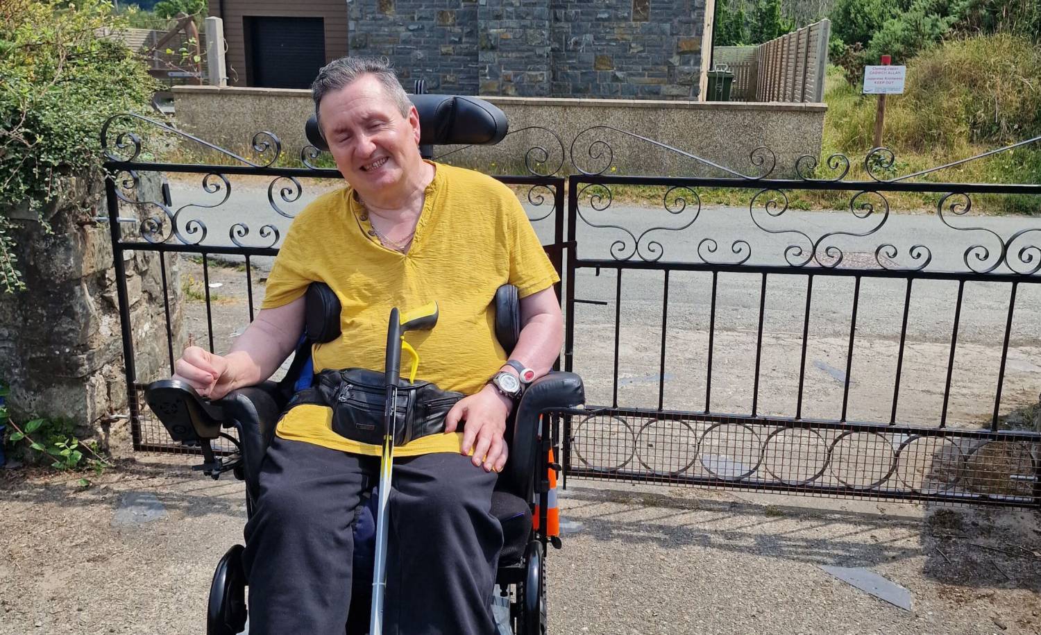 Elfyn Williams with the gate