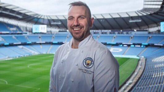 Dylan Owens, the head chef of hospitality at Manchester City’s Etihad Stadium