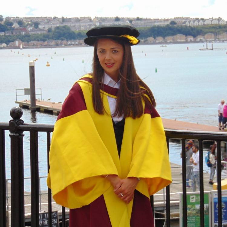 Dr Ellen Evans after her PhD graduation ceremony