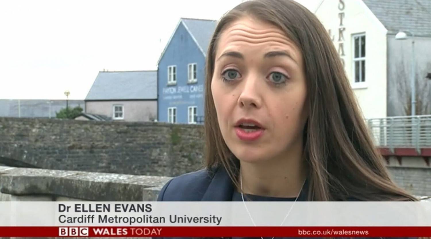 Dr Ellen Evans talking to BBC Wales Today