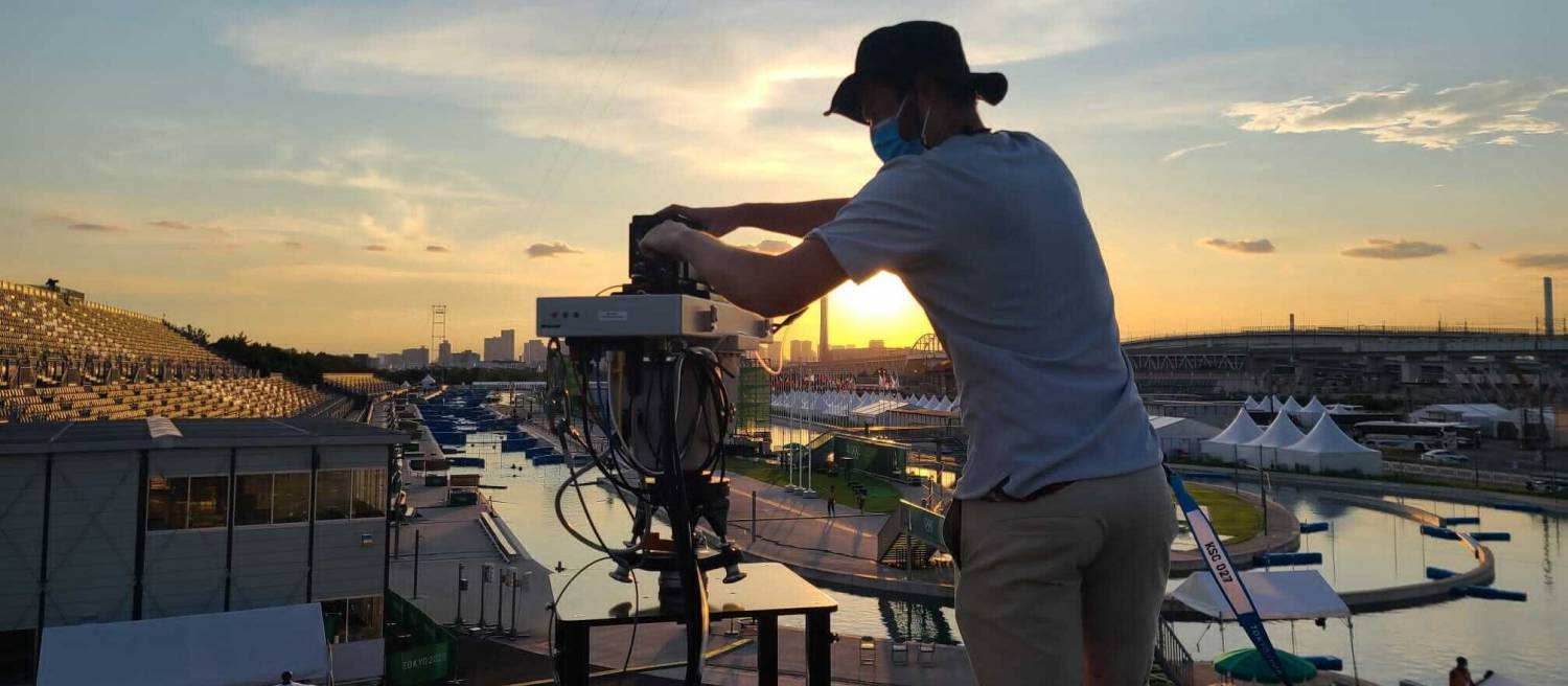 Michael Kitchin working as a special cameras operator at the Tokyo Olympics