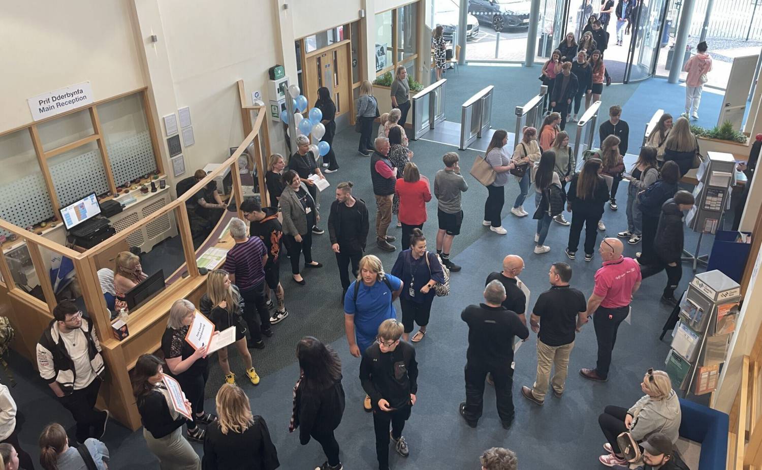 Students and staff at Coleg Llandrillo in Rhyl