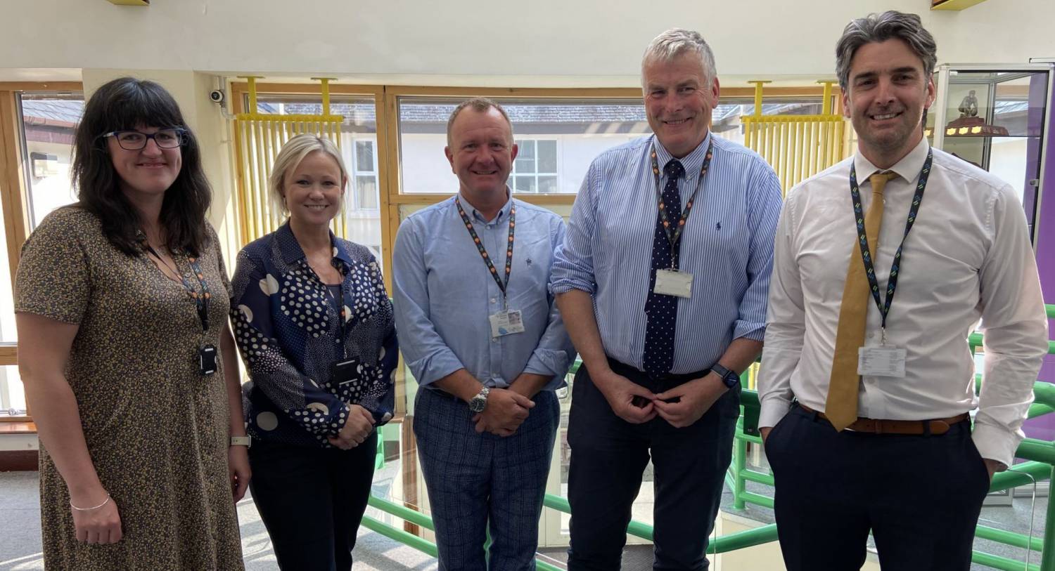 Fflur Rees Jones, Gwennan Richards, Aled Jones-Griffith, Dr Bryn Hughes Parry and Mark Allen