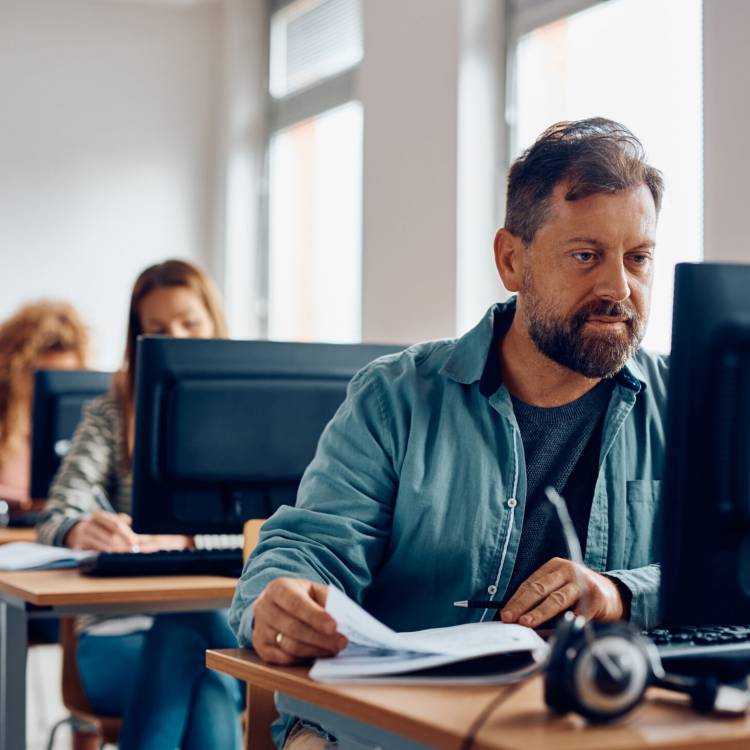 Students on computer