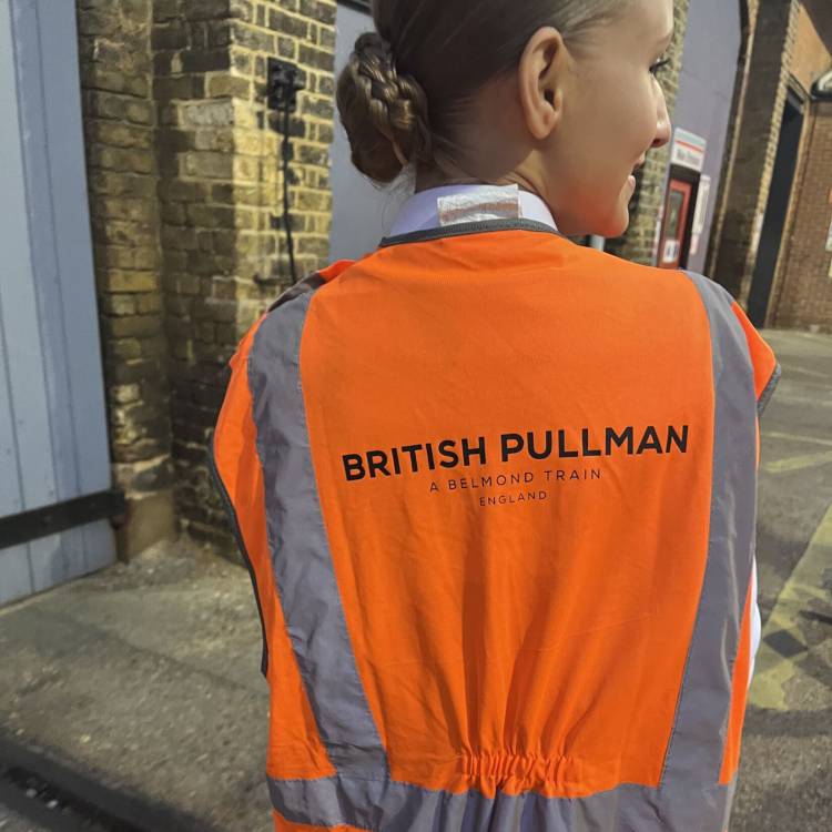 Coleg Llandrillo student Yuliia Batrak wearing a British Pullman high-vis jacket