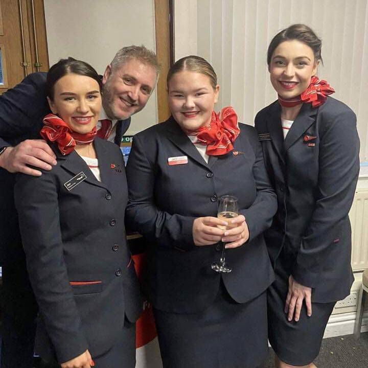 Lia Williams with Jet2 Cabin crew colleagues