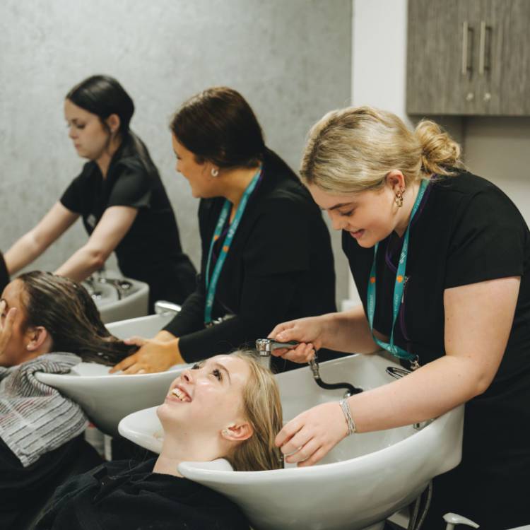 Hair and beauty students at Coleg Meirion-Dwyfor’s Dolgellau campus
