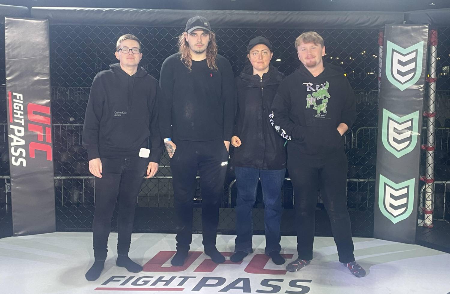 Coleg Llandrillo students in the cage at the APFC 8 event