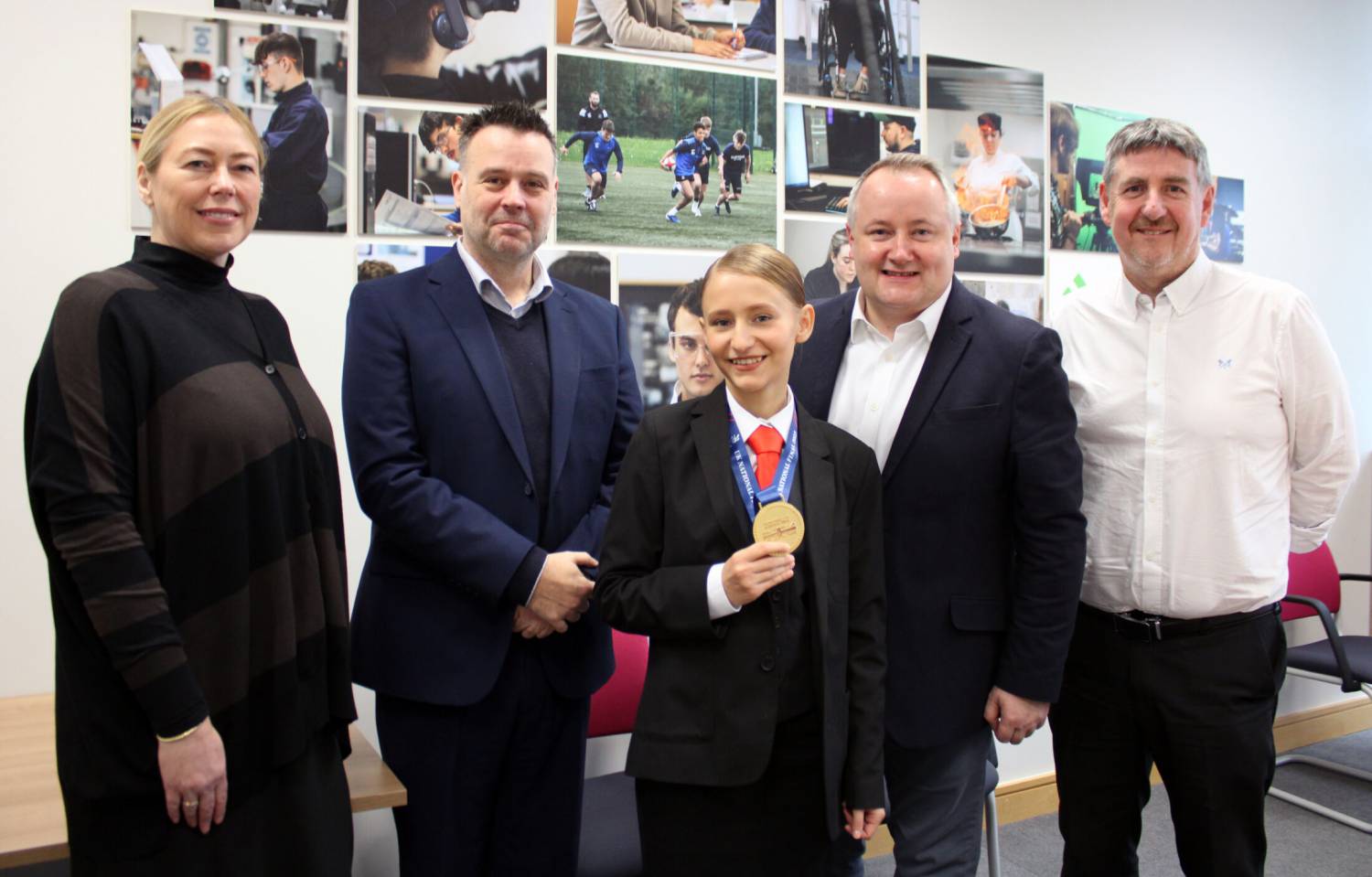 Sam McIlvogue, Lawrence Wood, Yuliia Batrak, Darren Millar and Dafydd Evans