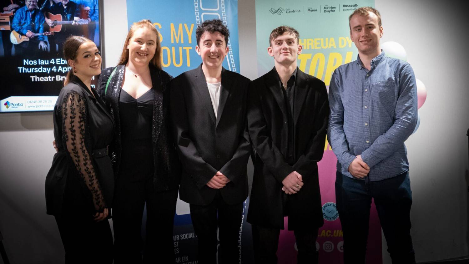 Coleg Menai students at the 2023 It’s My Shout premiere at Pontio in Bangor