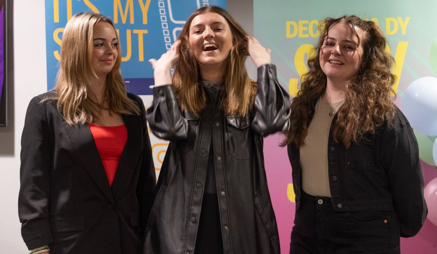 Coleg Menai students at the 2023 It’s My Shout premiere at Pontio in Bangor