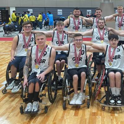 Alex Marshall-Wilson and the Great Britain team with their gold medals after winning the Kitakyushu Champions Cup