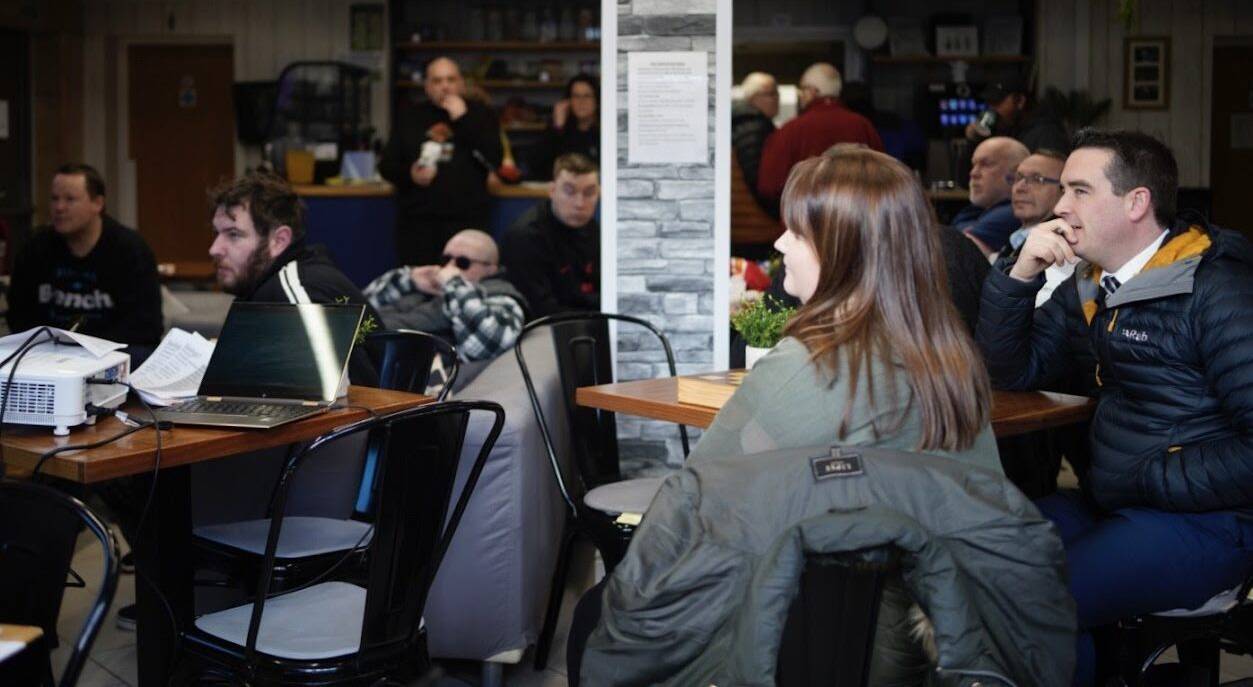 Vale of Clwyd MP Dr James Davies and others at a ‘Budgeting for Life’ workshop delivered by Multiply at Brighter Futures in Rhyl