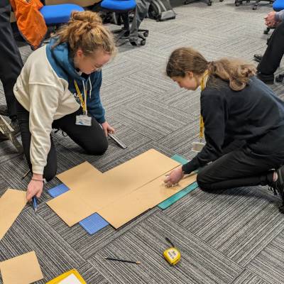 Students from Ysgol Friars taking part in the annual EESW Sixth Form Project workshop at Coleg Menai in Llangefni