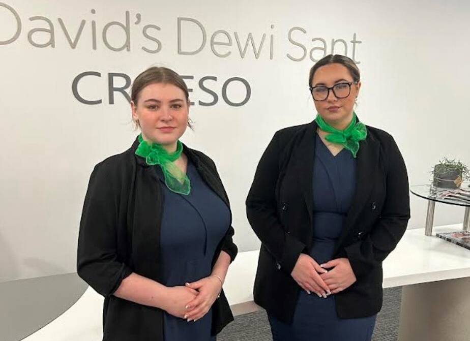 Katie Crowther and Demi Leigh Farrar at St David’s Dewi Sant in Cardiff