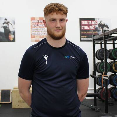 Dylan Alford in the gym at Coleg Llandrillo’s sports centre in Rhos-on-Sea