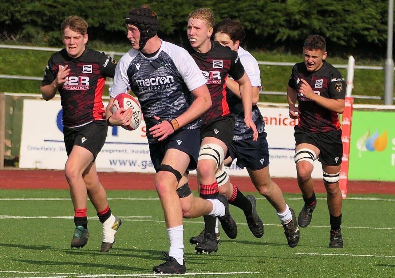 Dylan Alford playing for Coleg Llandrillo’s rugby team