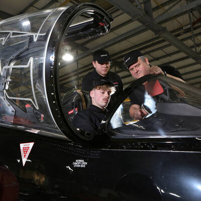 Babcock Aviation apprentices and trainer at RAF Valley.