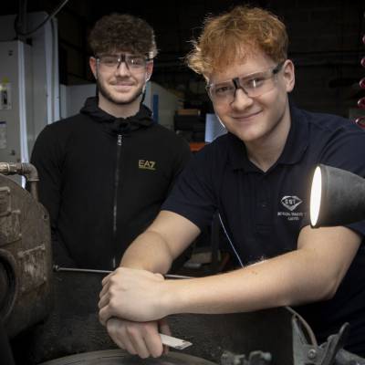 Rhys Butler (left) and Corey Jones at Continental Diamond Tool in Kinmel Bay