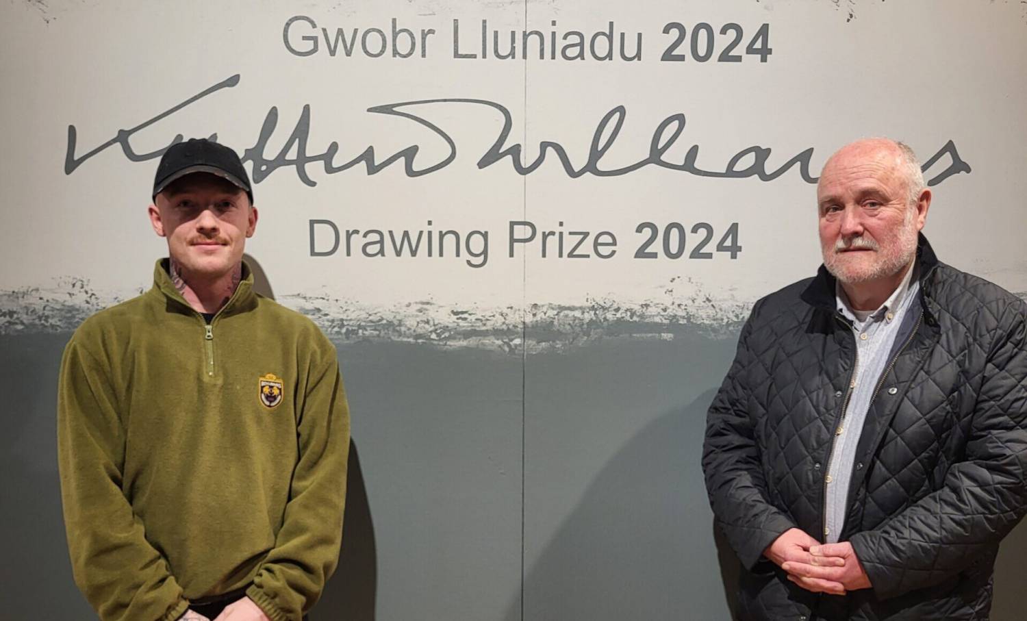 Kyffin Williams student prize winner Joshua Griffith and overall prize winner Ian Fisher