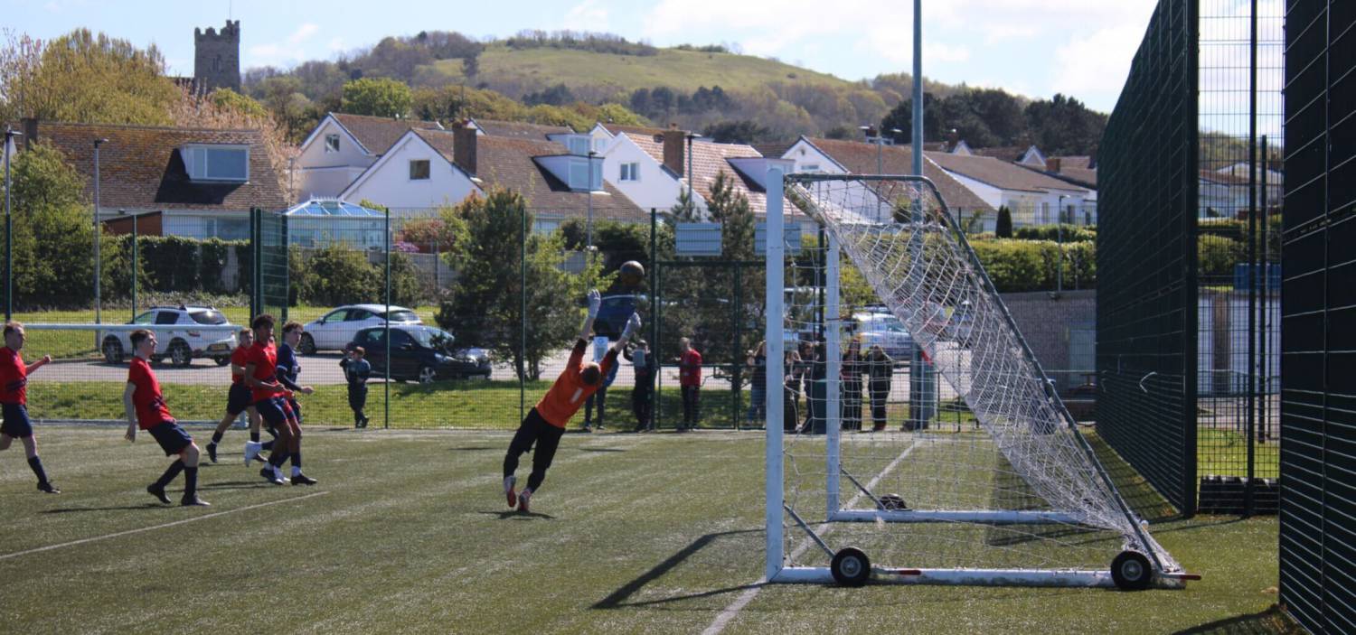 Action from Coleg Llandrillo’s 5-0 win over Wigan & Leigh College