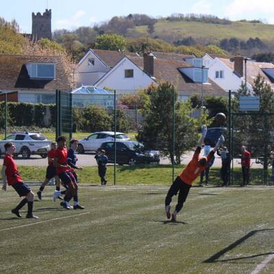 Action from Coleg Llandrillo’s 5-0 win over Wigan & Leigh College