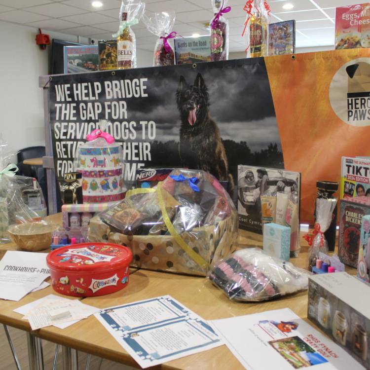 Prizes on offer in a raffle to raise money for Hero Paws