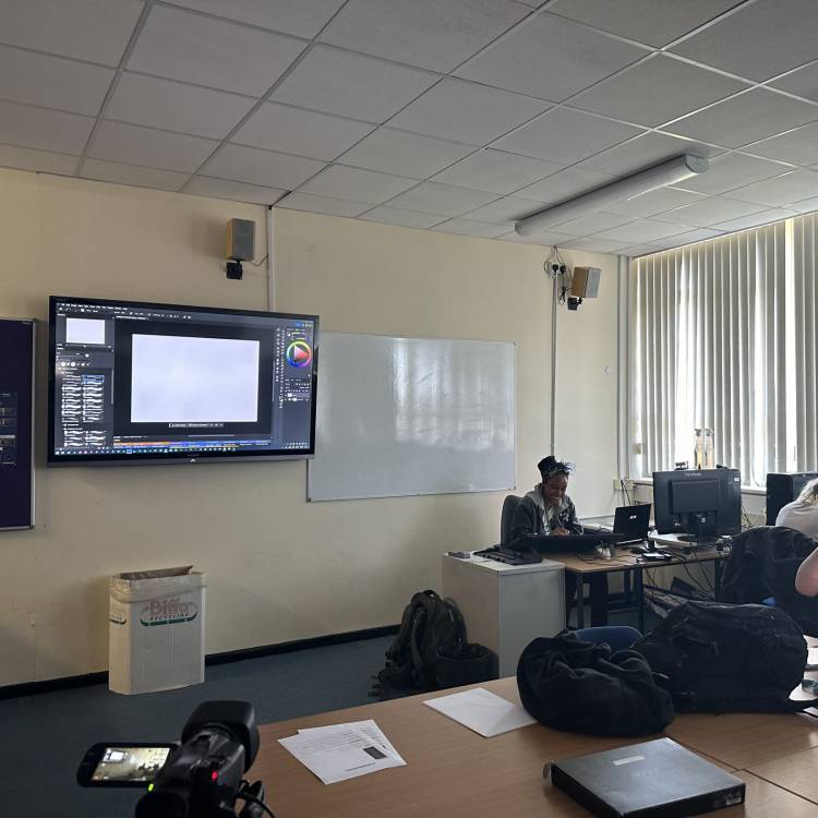 Concept artist Mel Cummings leading a session at Coleg Llandrillo