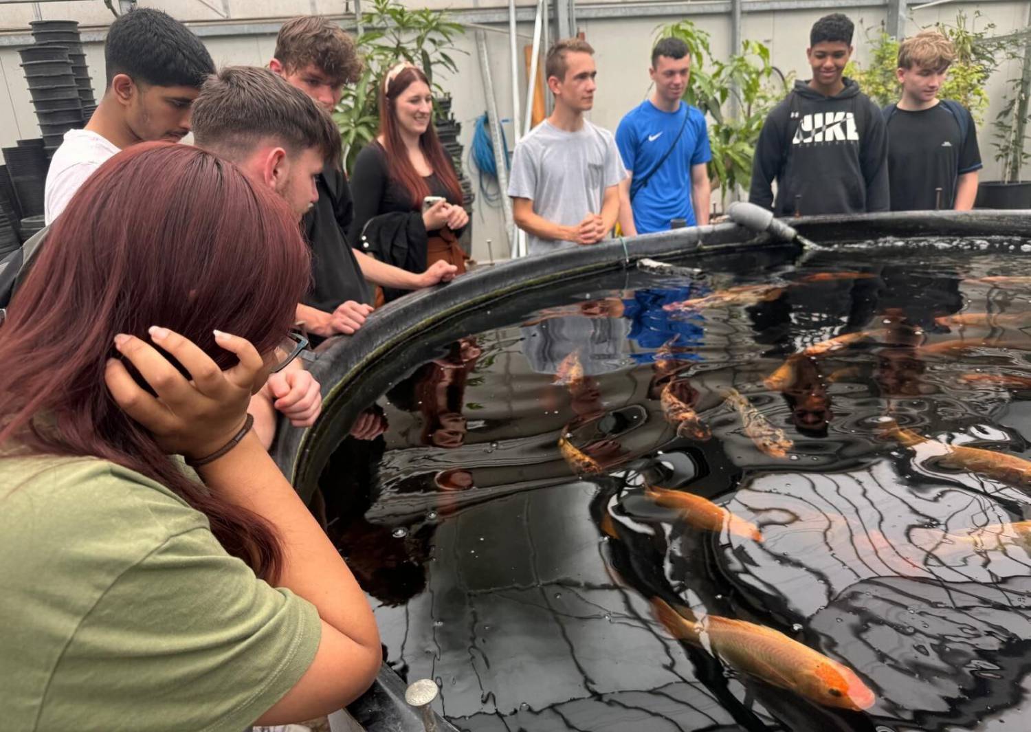 Students visiting the ‘Klein-Eden’ Tropenhaus during a trip to Germany