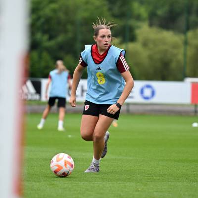 Coleg Meirion-Dwyfor student Mared Griffiths in training for Cymru