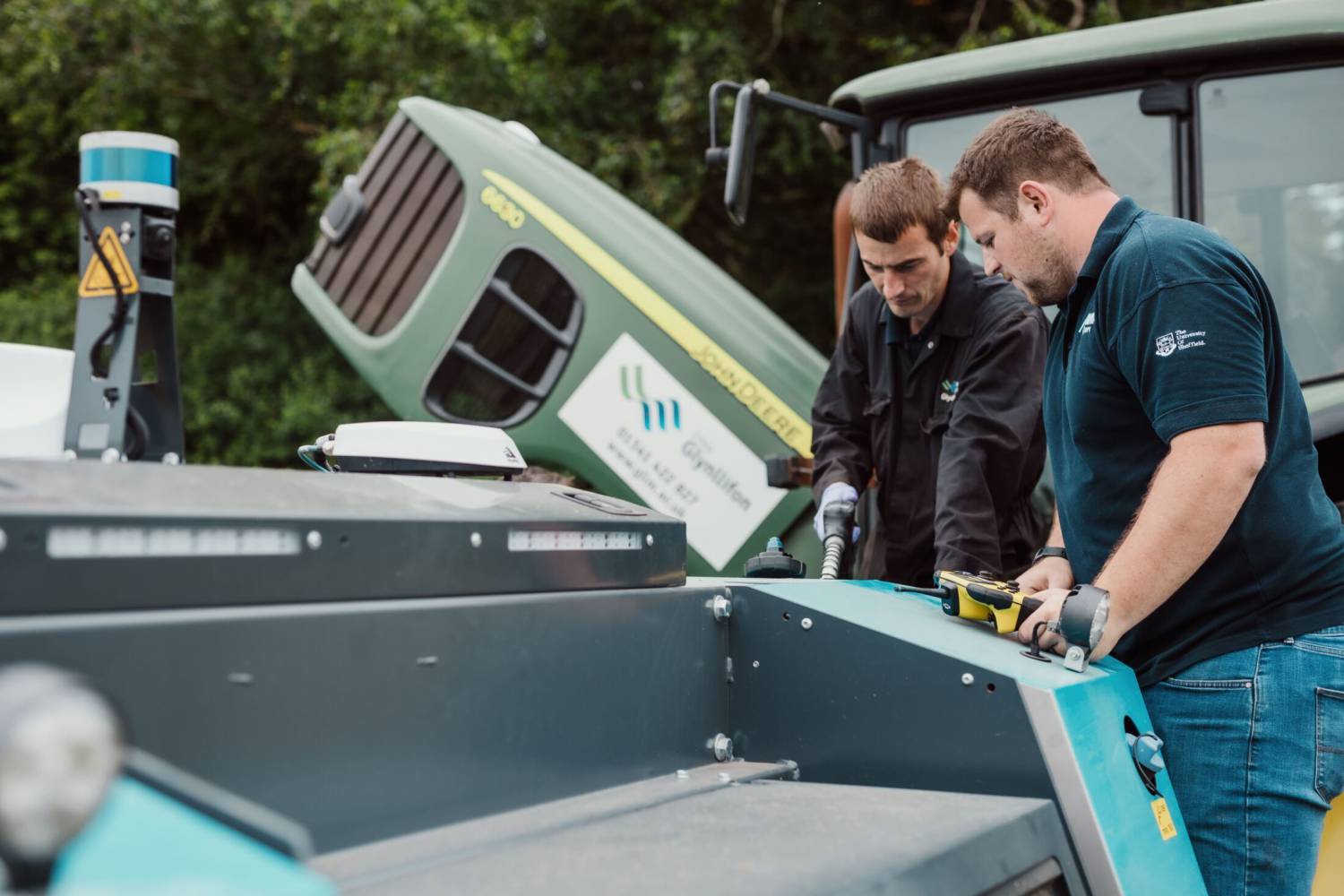 Engineers working on the AgBot