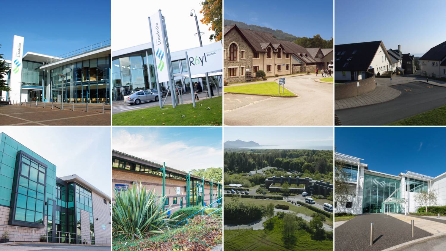 Grŵp Llandrillo Menai’s Rhos-on-Sea, Rhyl, Dolgellau, Pwllheli, Parc Menai Art & Design, Llangefni, Glynllifon and Bangor campuses