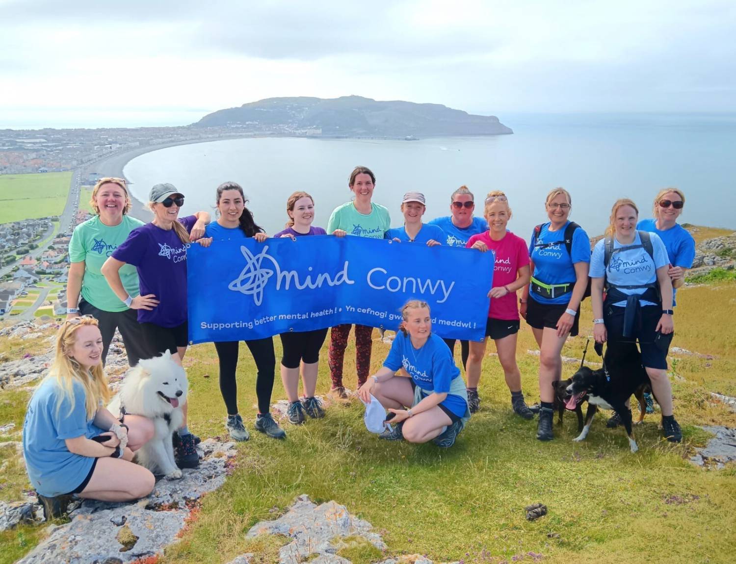 Mind Conwy supporters on top of the Little Orme in Llandudno