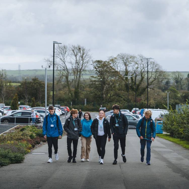 Students on Coleg Menai’s Llangefni campus