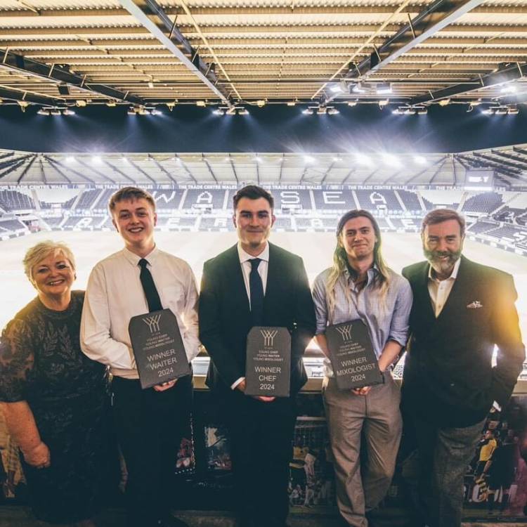 Jack Williams with the other winners in the Young Chef/Young Waiter/Young Mixologist Welsh final